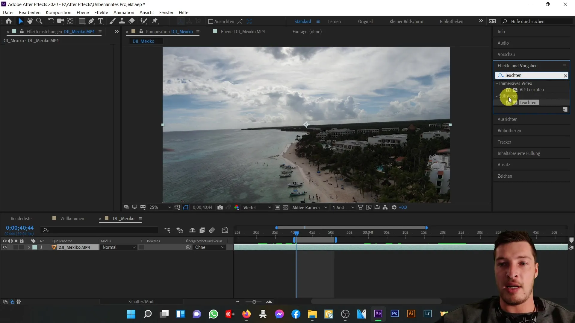 Effekte und Textverarbeitung in After Effects: Ein kompletter Überblick über die Benutzeroberfläche