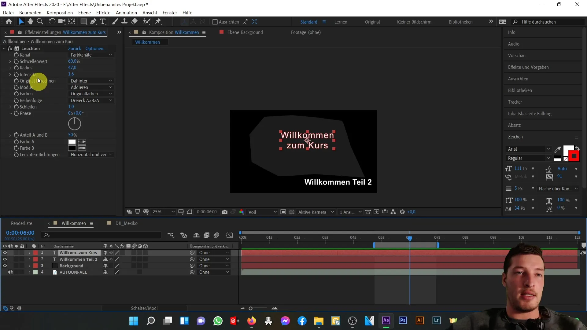 Nach dem Tutorial: Benutzeroberfläche von After Effects verstehen
