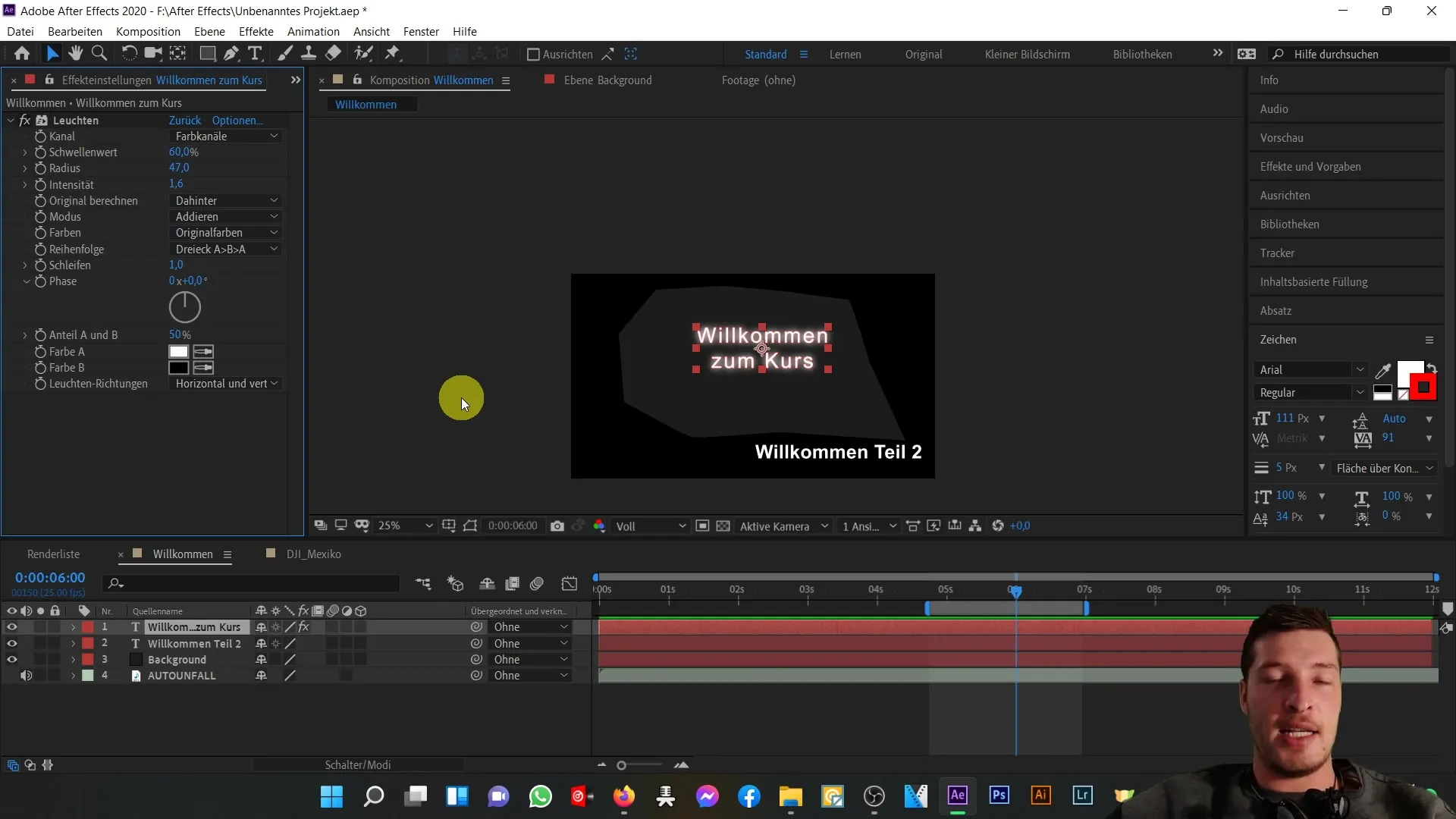 Nach dem Tutorial: Benutzeroberfläche von After Effects verstehen