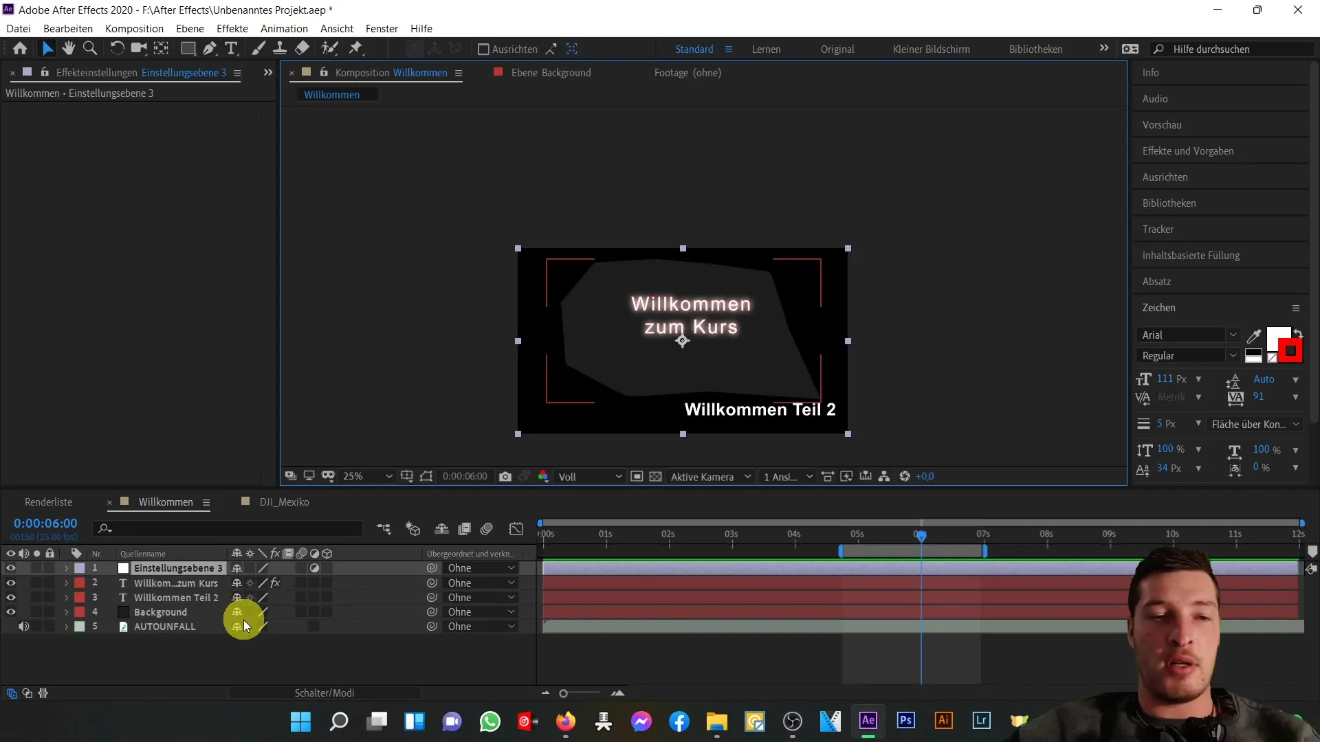 Nach dem Tutorial: Benutzeroberfläche von After Effects verstehen