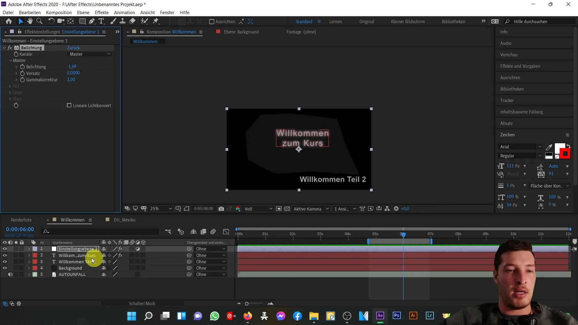 Nach dem Tutorial: Benutzeroberfläche von After Effects verstehen
