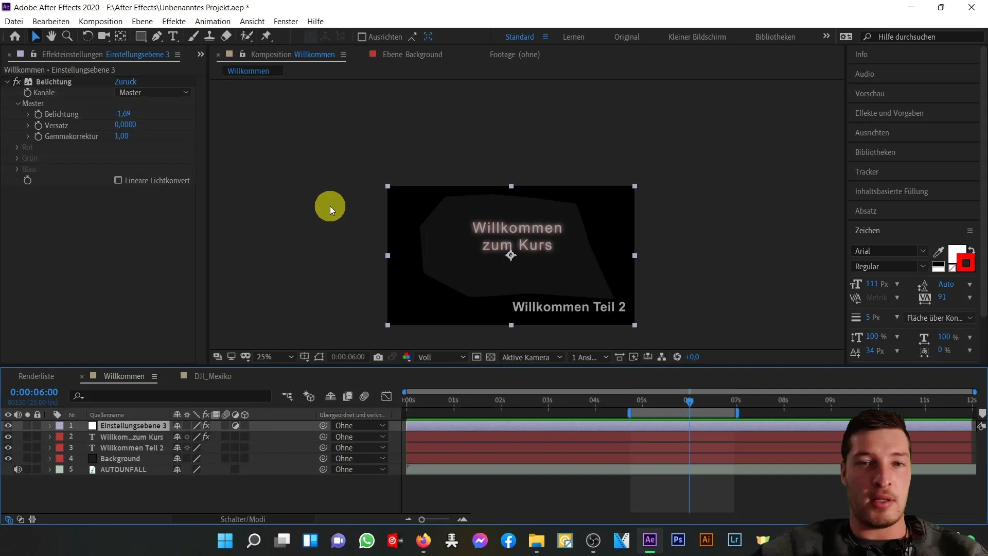 Nach dem Tutorial: Benutzeroberfläche von After Effects verstehen