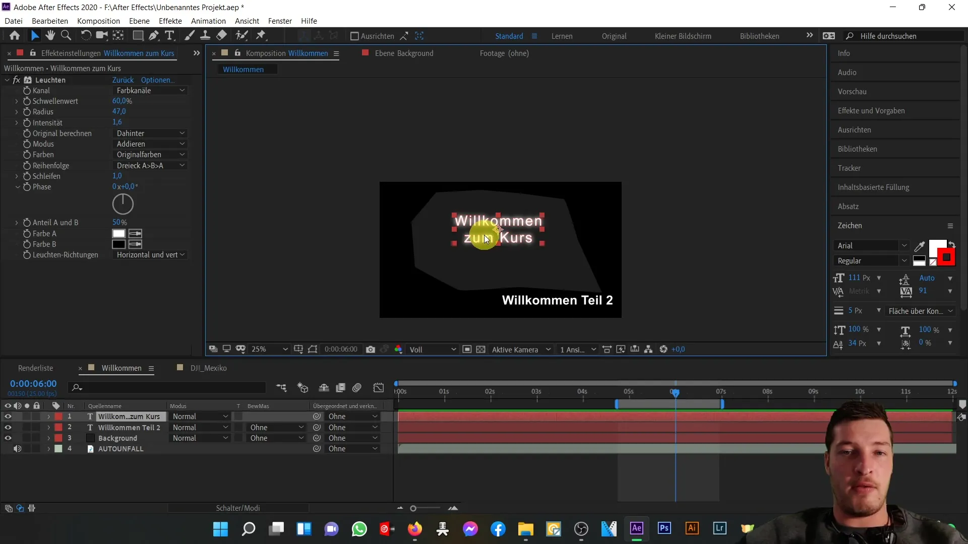Nach dem Tutorial: Benutzeroberfläche von After Effects verstehen