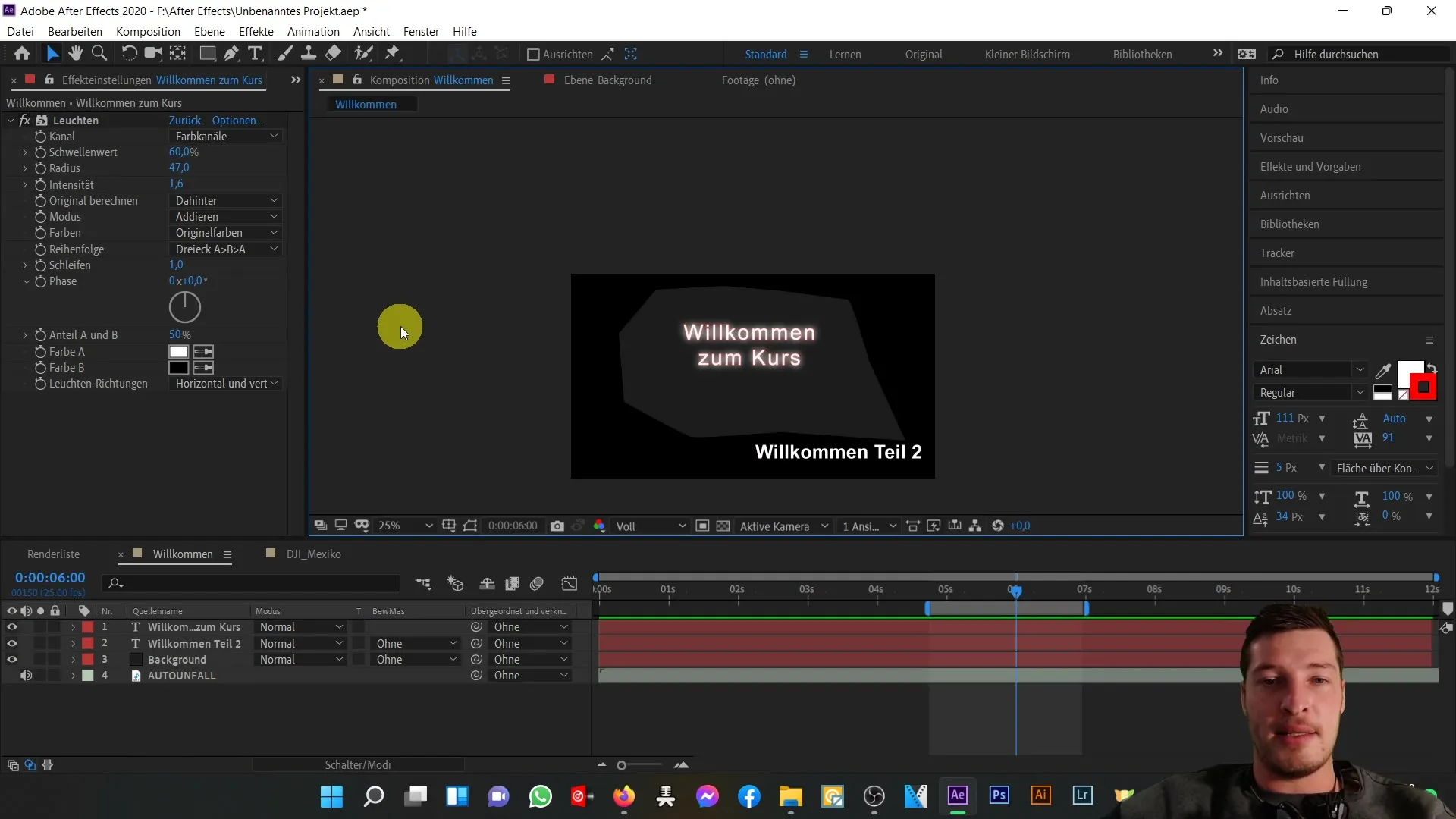 Nach dem Tutorial: Benutzeroberfläche von After Effects verstehen