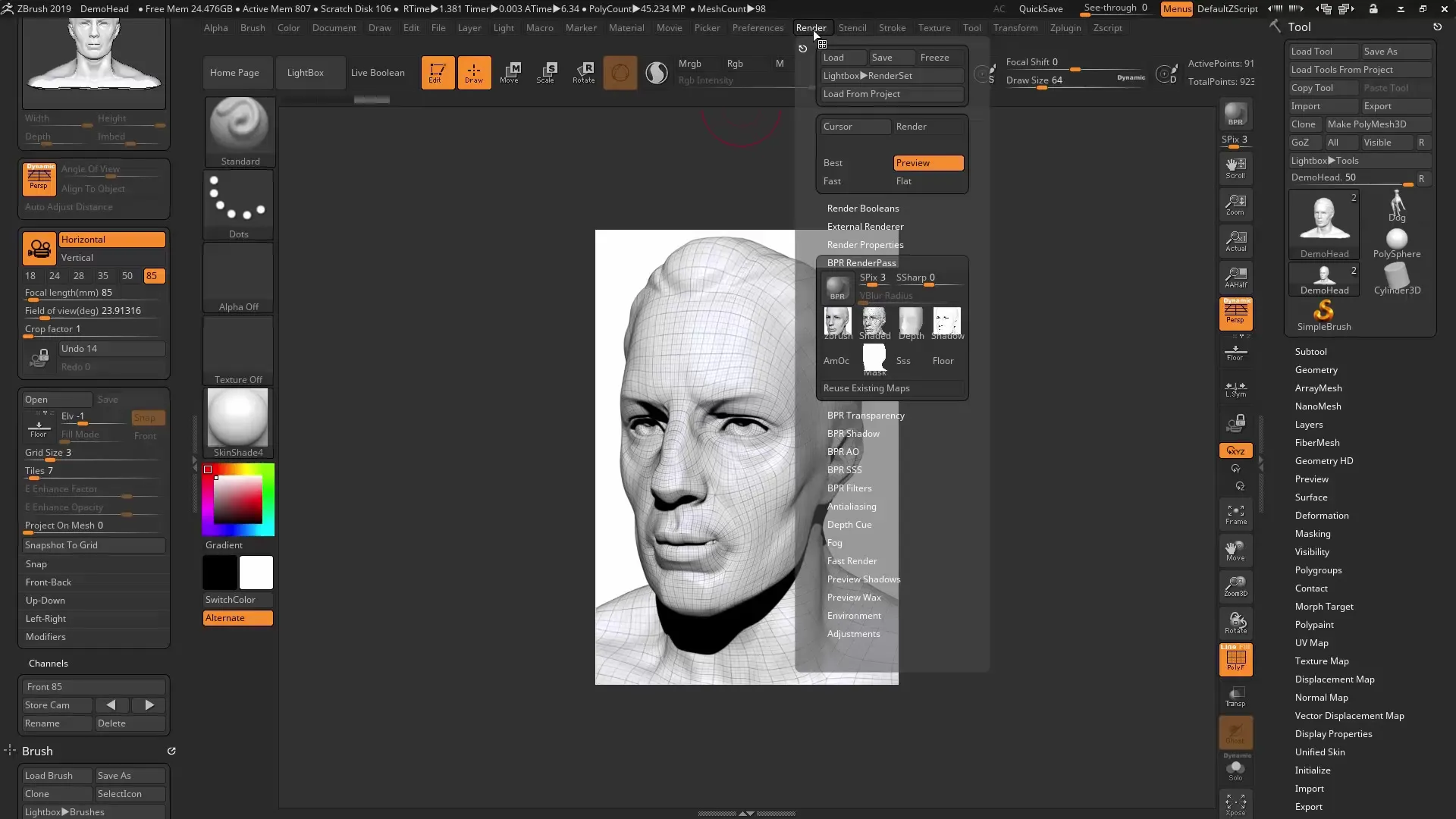 ZBrush 2019 – Universālās kameras izmantošana uzlabotai renderēšanai ZBrush 2019 – Universālā kameras izmantošana uzlabotai renderēšanai