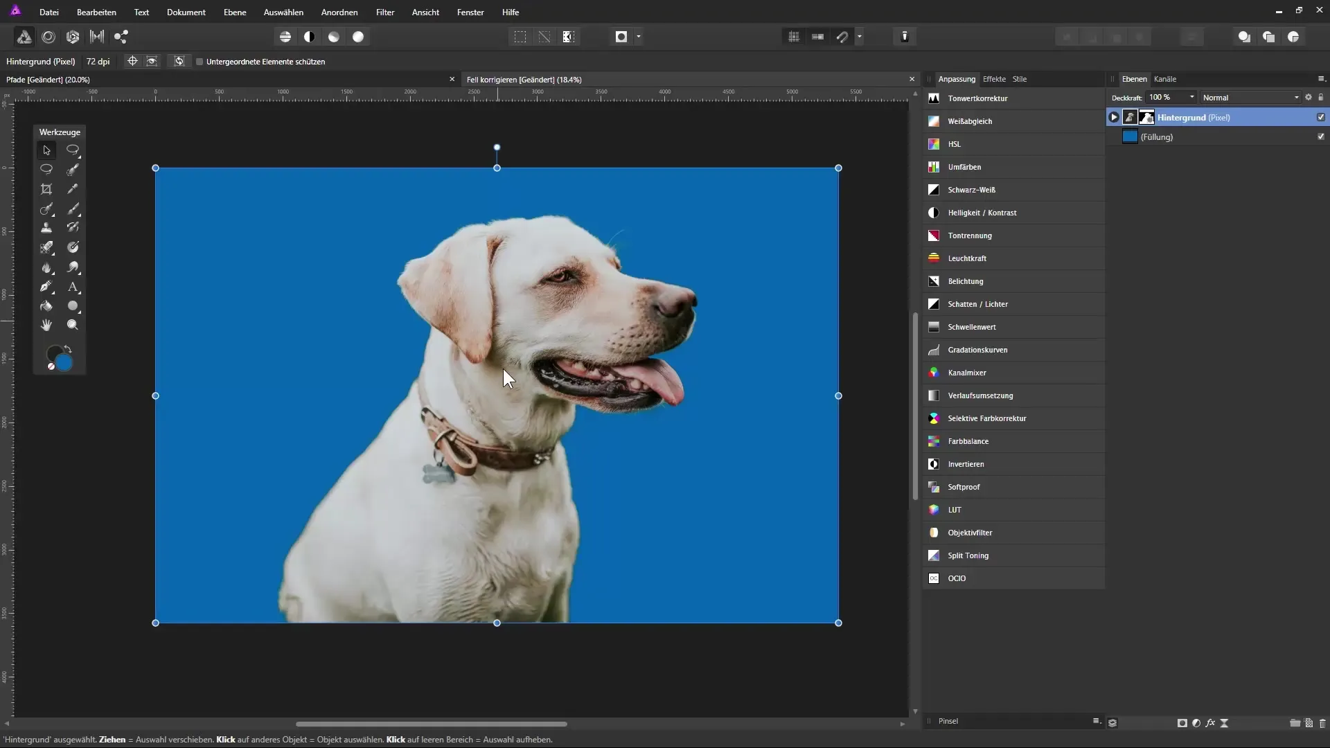 Uporaba mask za rezanje v Affinity Photo
