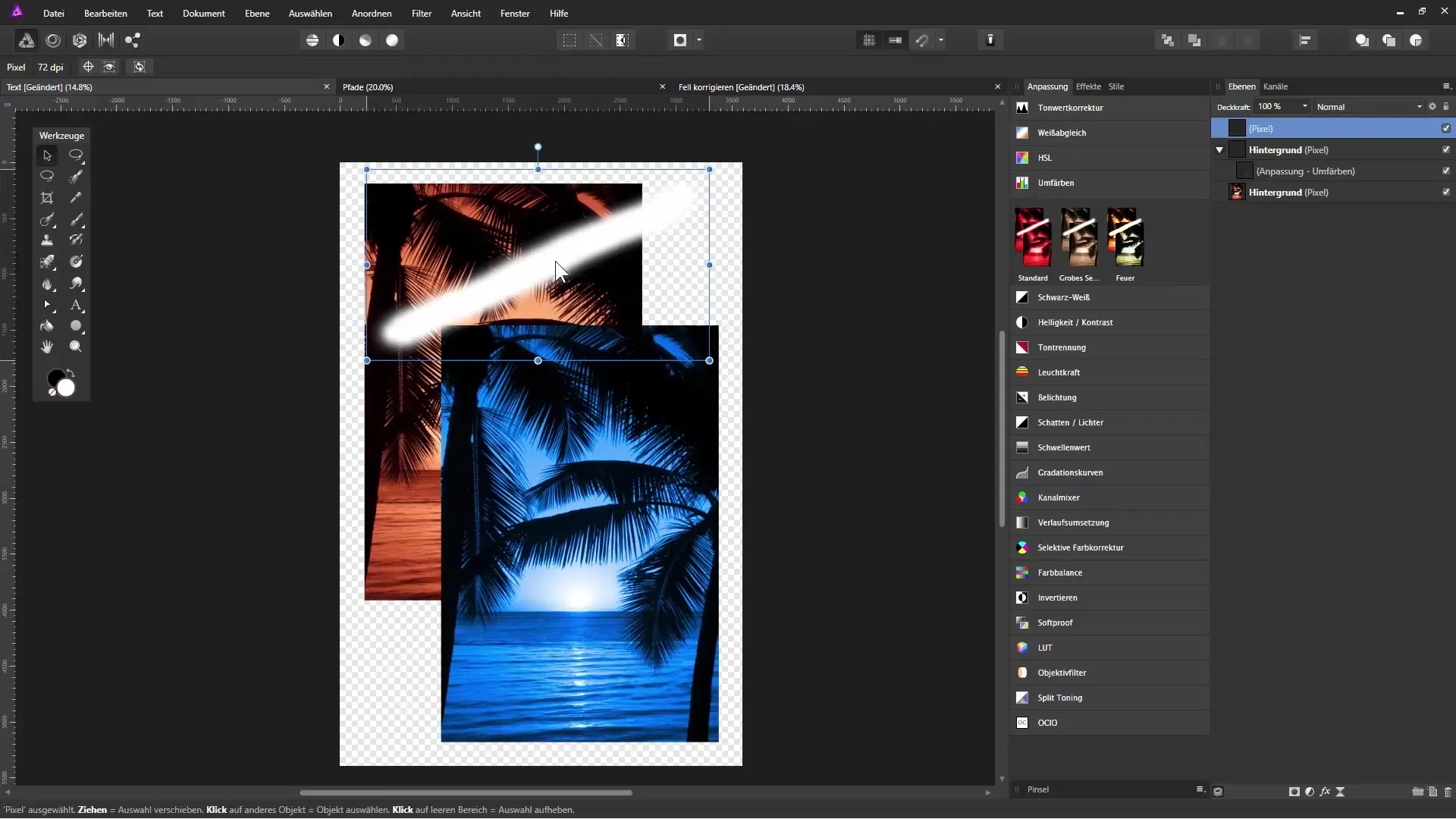 Uporaba maske za rezanje v Affinity Photo