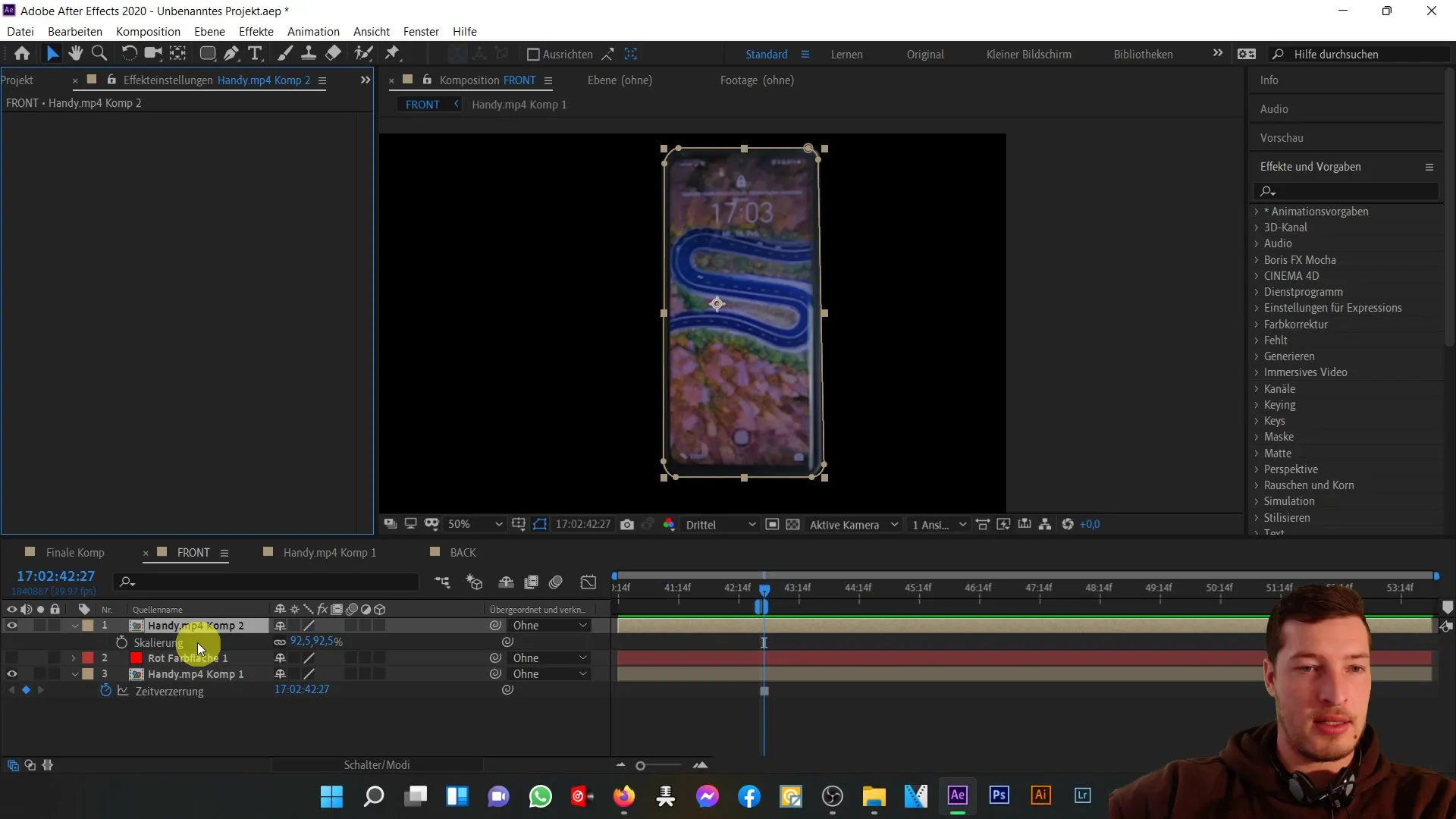Penyesuaian sempurna antara bagian depan dan belakang ponsel 3D di After Effects Penyesuaian yang sempurna antara bagian depan dan belakang ponsel 3D di After Effects