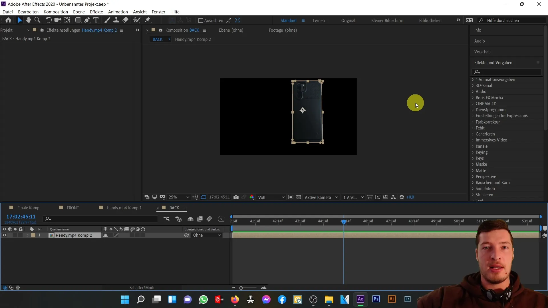 Penyesuaian sempurna antara bagian depan dan belakang ponsel 3D di After Effects Penyetelan sempurna antara bagian depan dan belakang dari ponsel 3D di After Effects