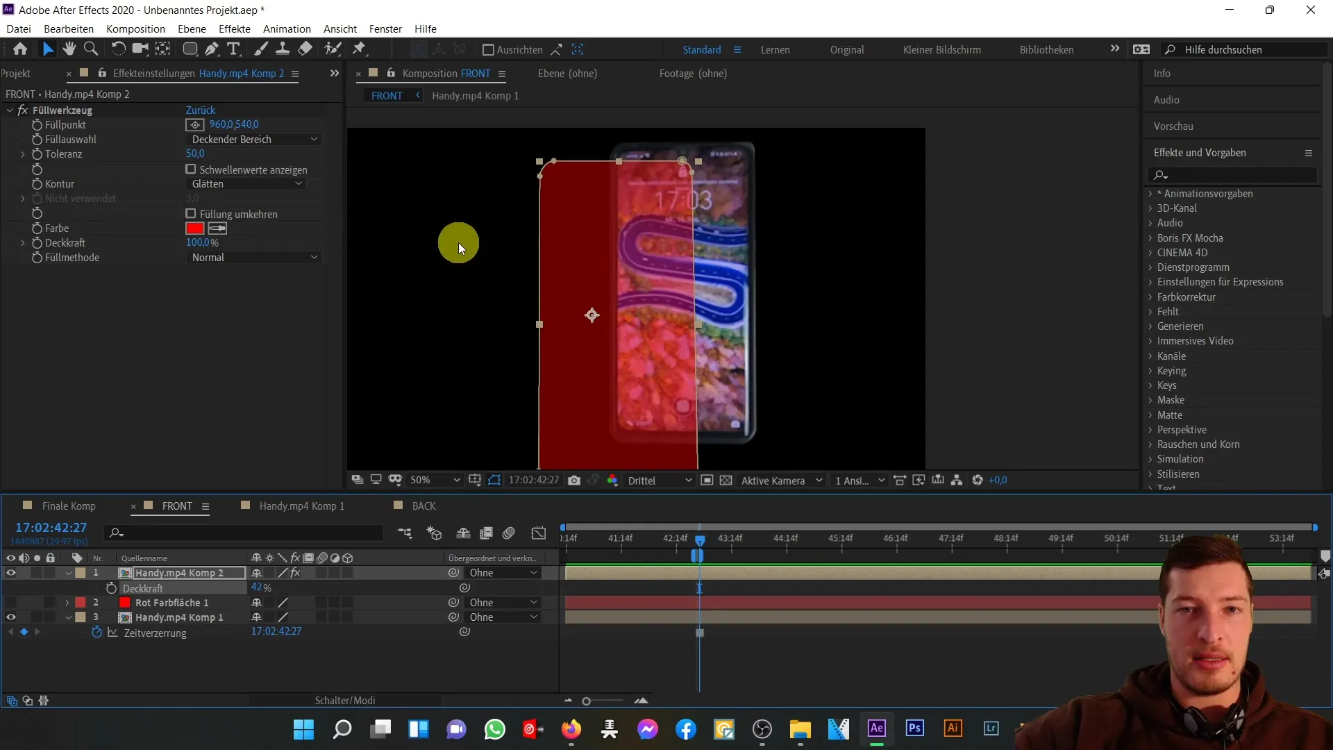 Sesuaian yang sempurna antara bagian depan dan belakang ponsel 3D di After Effects Penyesuaian sempurna antara bagian depan dan belakang ponsel 3D di After Effects