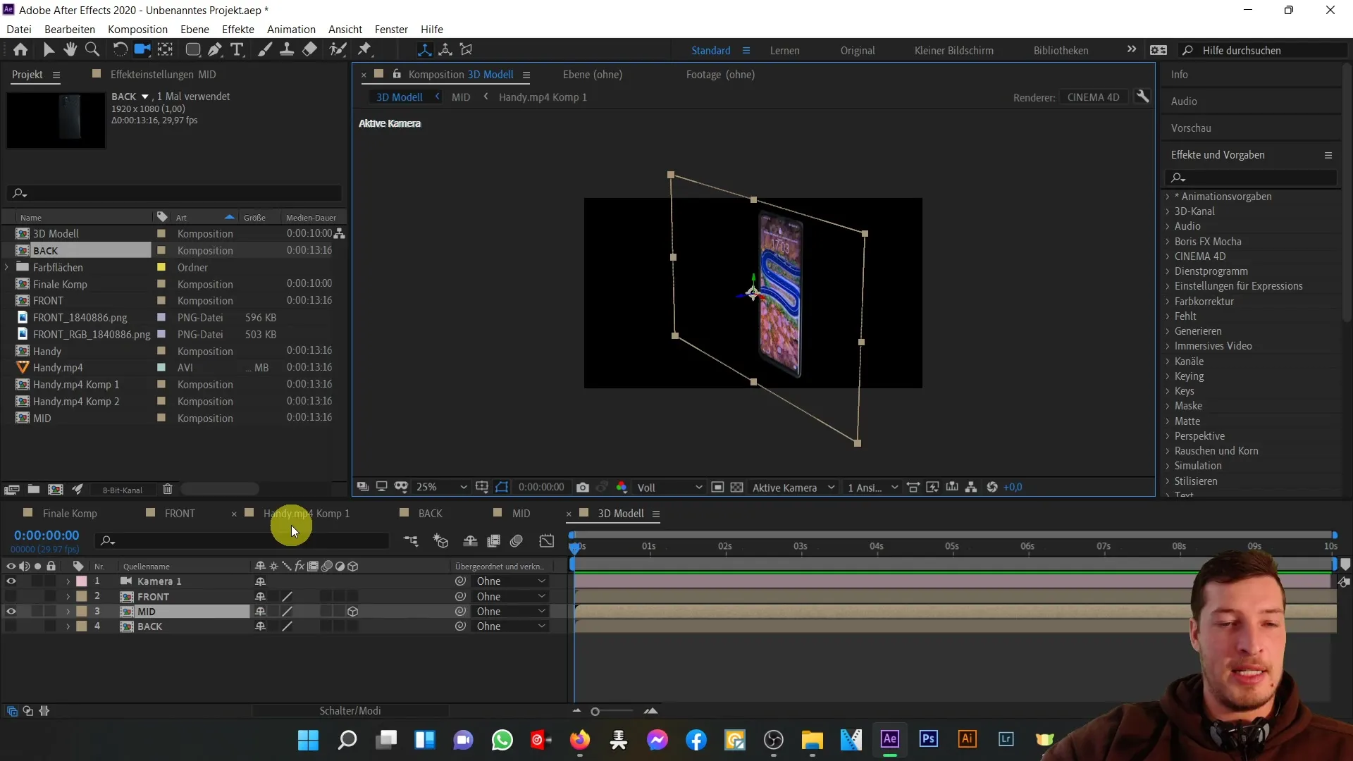 Effektives 3D-Handy-Modell in After Effects erstellen