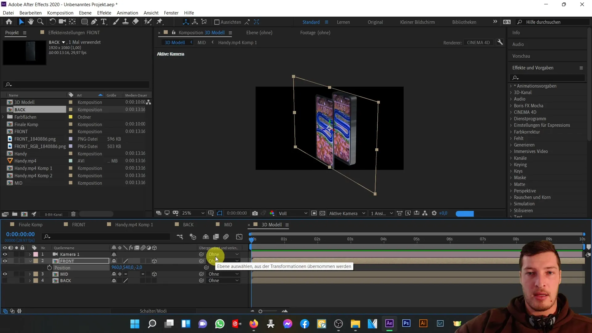 Effektives 3D-Handy-Modell in After Effects erstellen