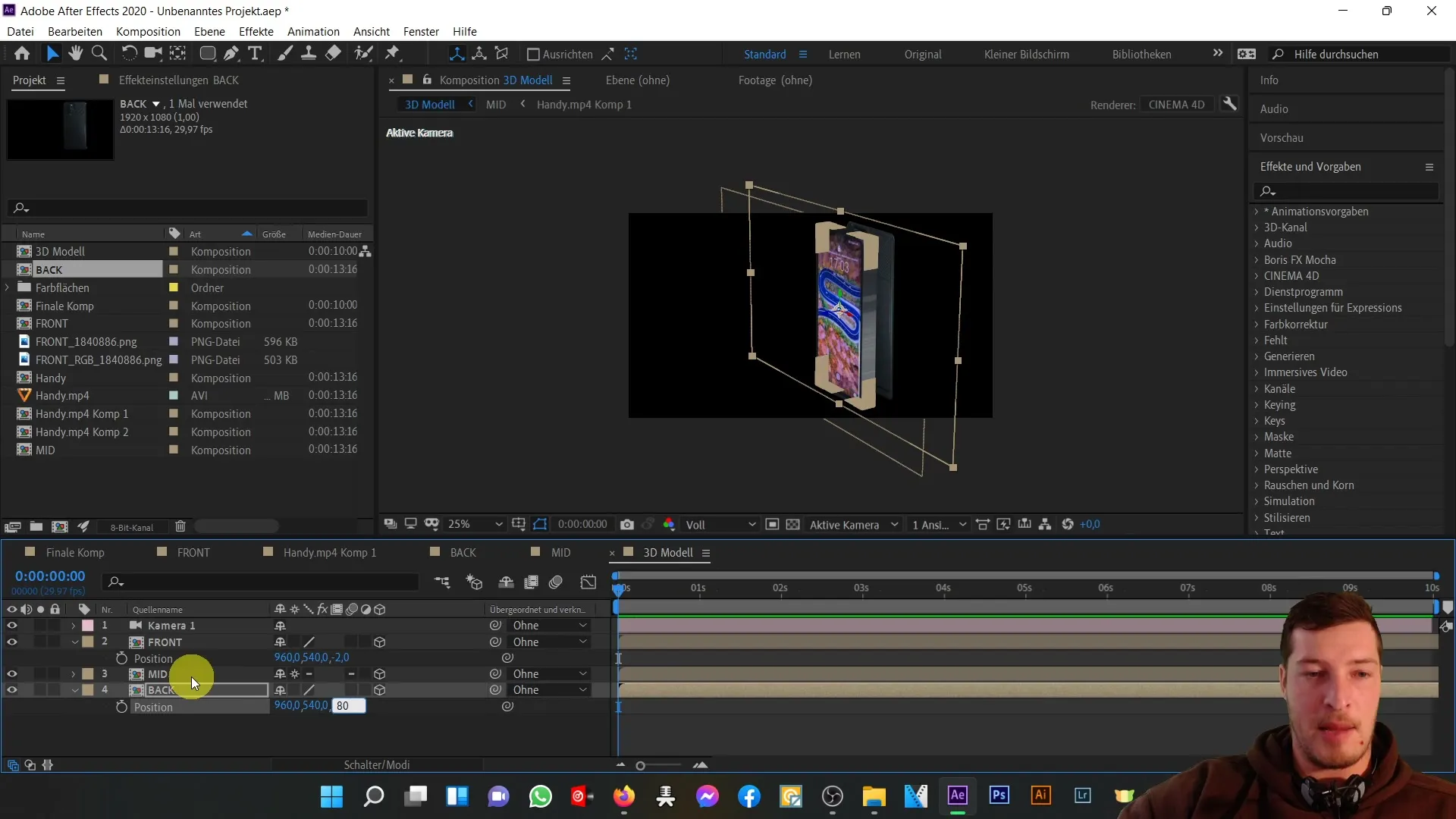 Effektives 3D-Handy-Modell in After Effects erstellen