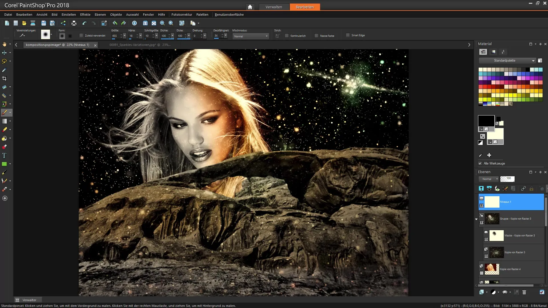 Corel PaintShop Pro: Bildkomposition mit Text und Effekten erstellen Corel PaintShop Pro: Bildkomposition mit Text und Effekten erstellen