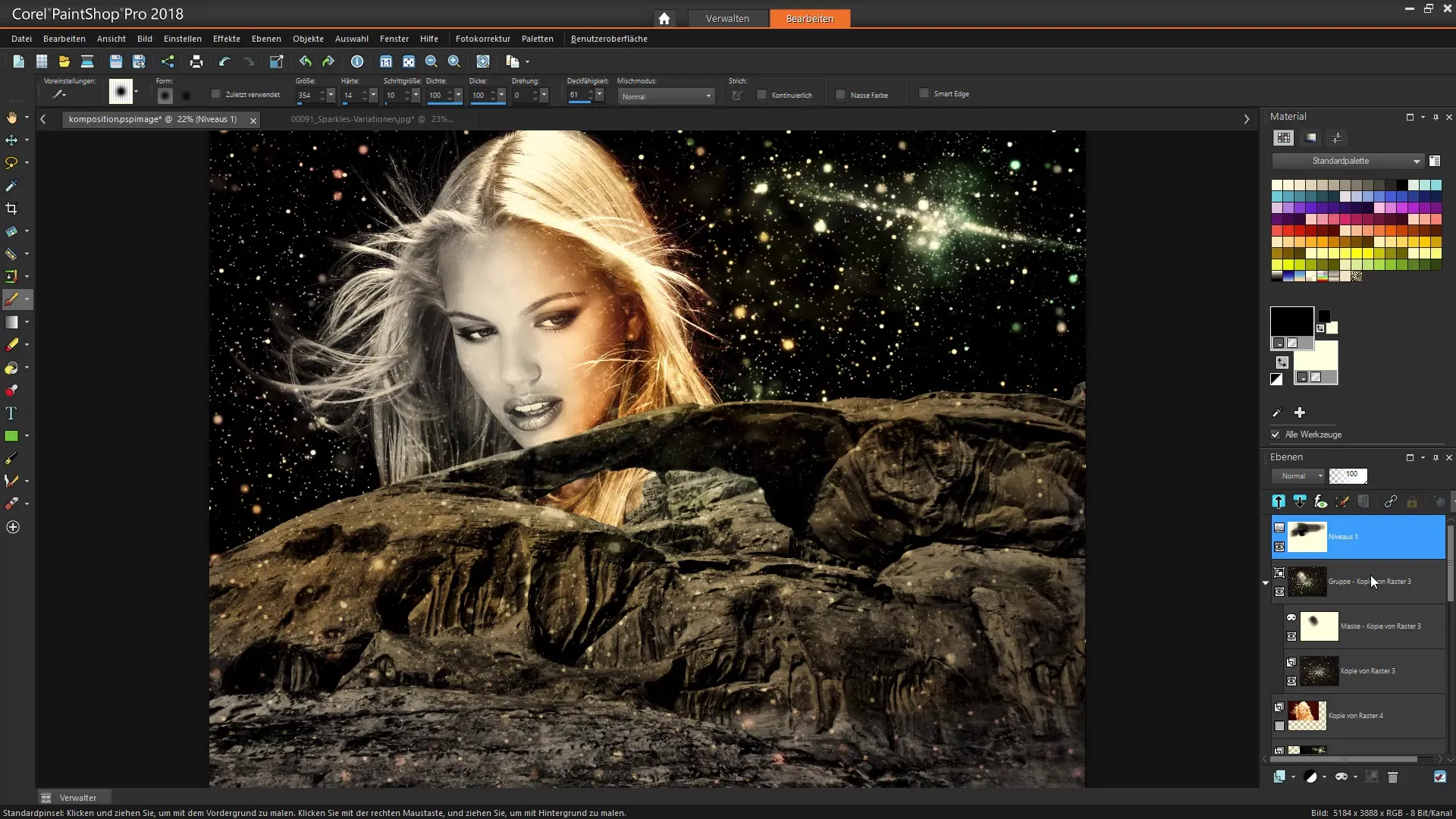 Corel PaintShop Pro: Bildkomposition mit Text und Effekten erstellen Corel PaintShop Pro: Bildkomposition mit Text und Effekten erstellen