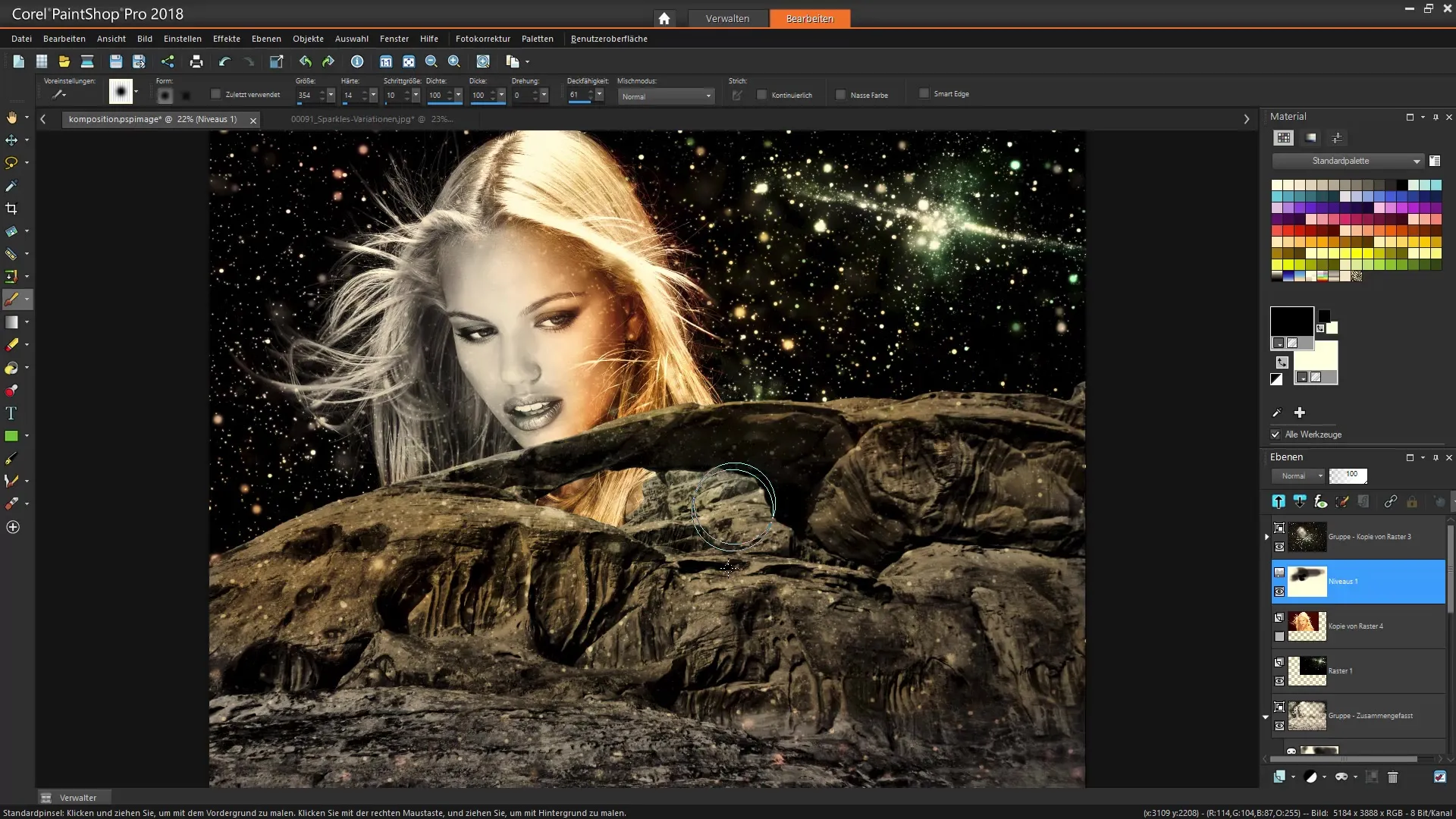 Corel PaintShop Pro: Bildkomposition mit Text und Effekten erstellen Corel PaintShop Pro: Bildkomposition mit Text und Effekten erstellen