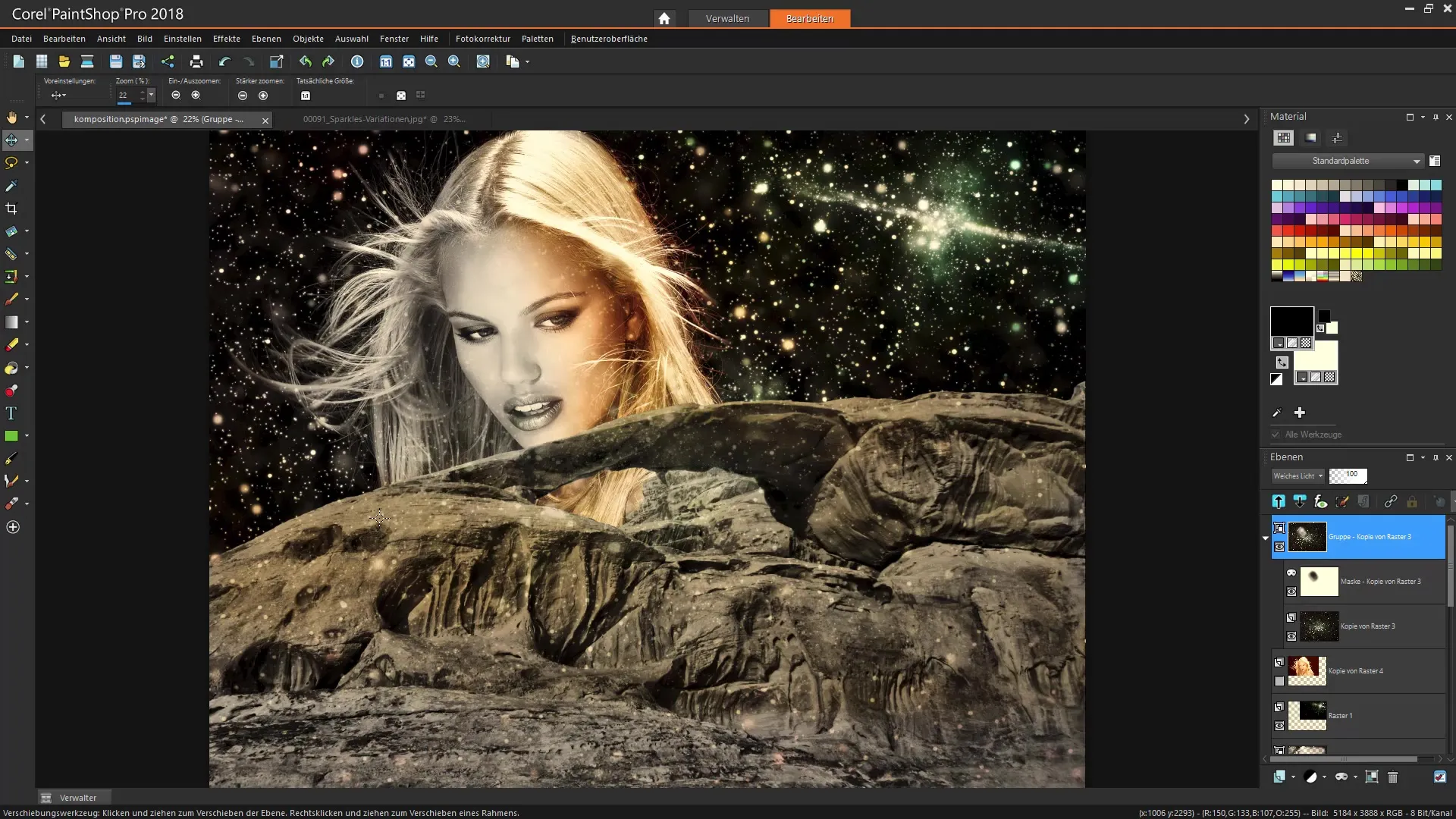 Corel PaintShop Pro: Bildkomposition mit Text und Effekten erstellen Corel PaintShop Pro: Bildkomposition mit Text und Effekten erstellen