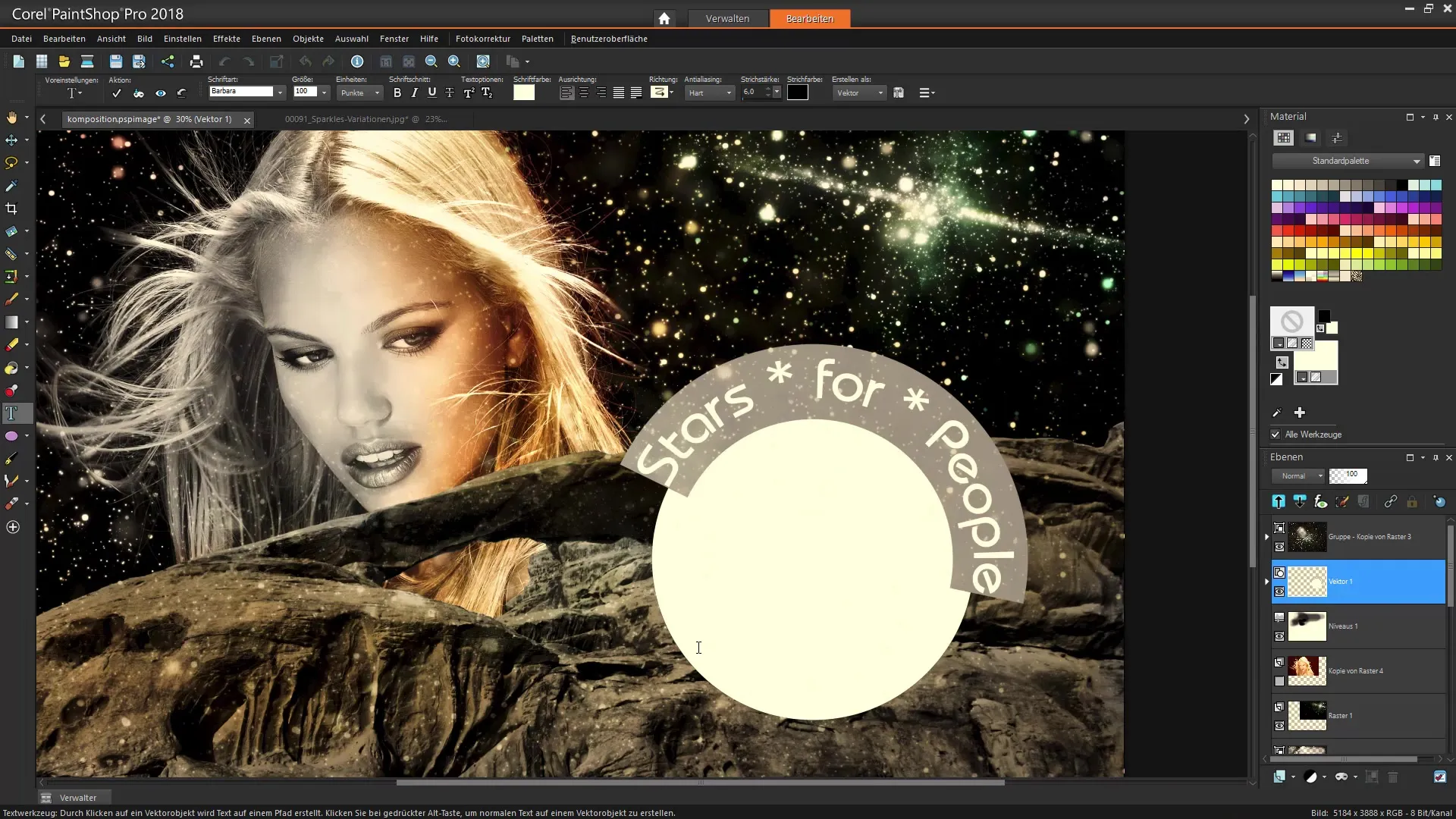Corel PaintShop Pro: Bildkomposition mit Text und Effekten erstellen Corel PaintShop Pro: Bildkomposition mit Text und Effekten erstellen