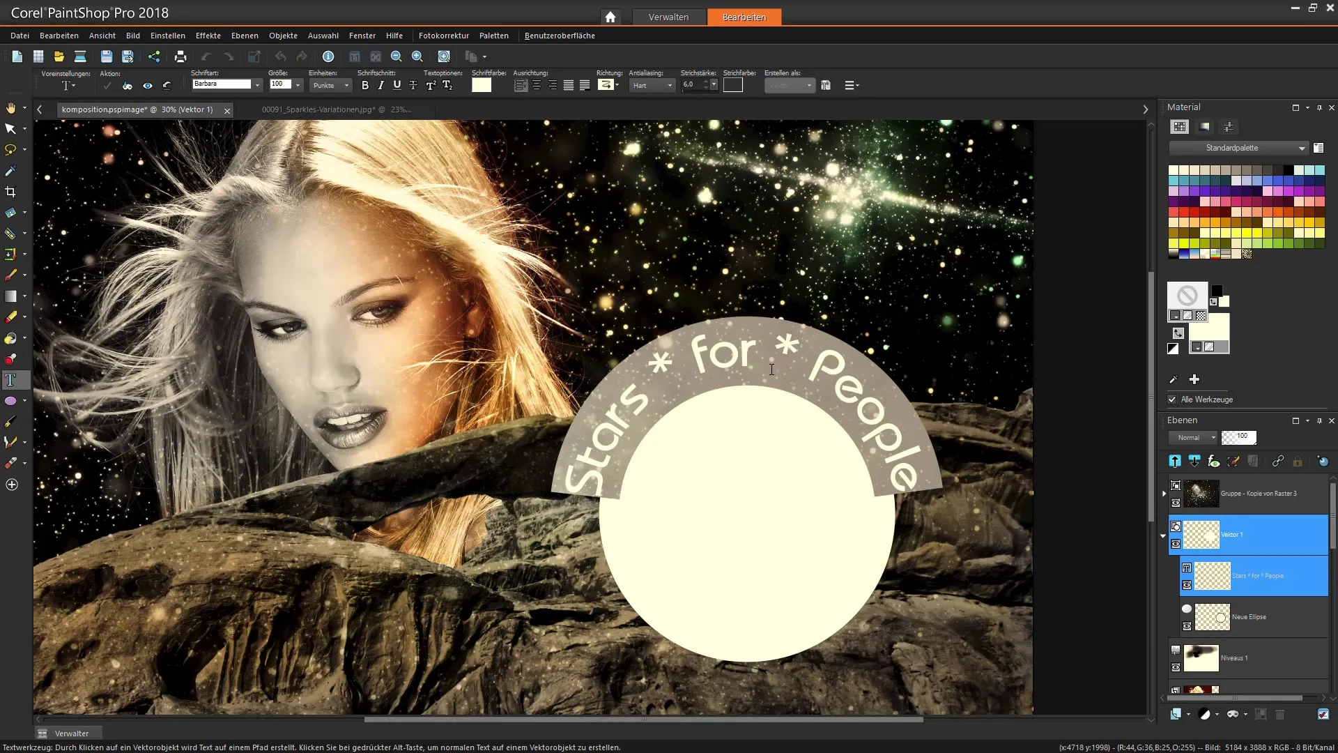 Corel PaintShop Pro: Bildkomposition mit Text und Effekten erstellen Corel PaintShop Pro: Bildkomposition mit Text und Effekten erstellen