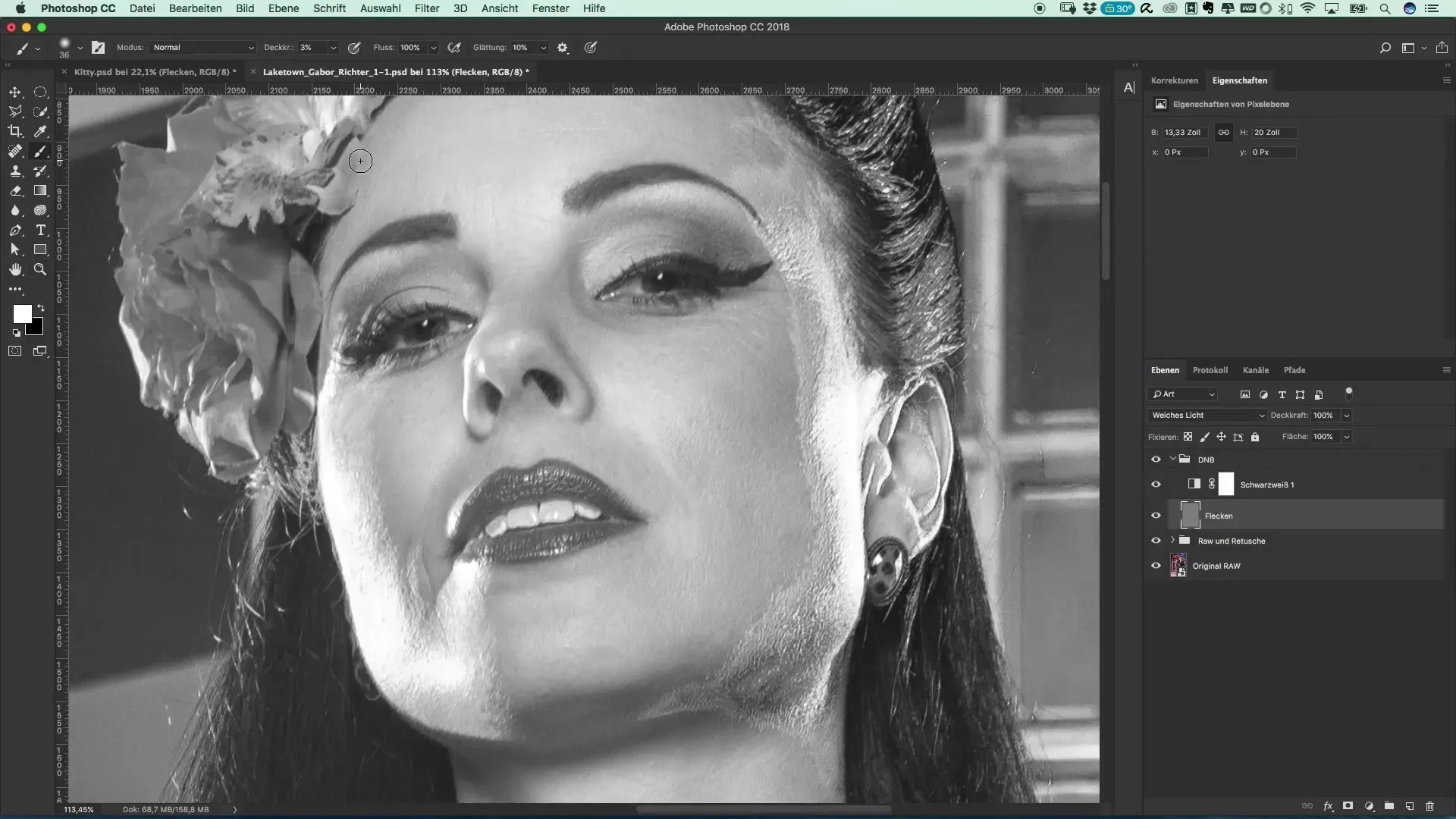 Effektive Nutzung von Dodge and Burn zur Fleckenentfernung im Portrait Effektive Nutzung von Dodge and Burn zur Fleckenentfernung im Portrait