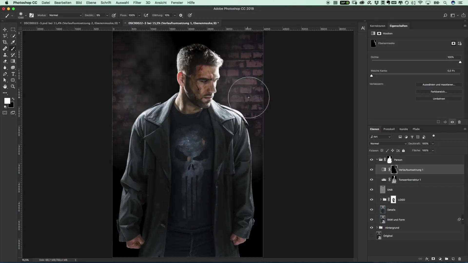 (Beliebte Filmplakate und Cinemaeffekte: Der Stil von The Punisher)