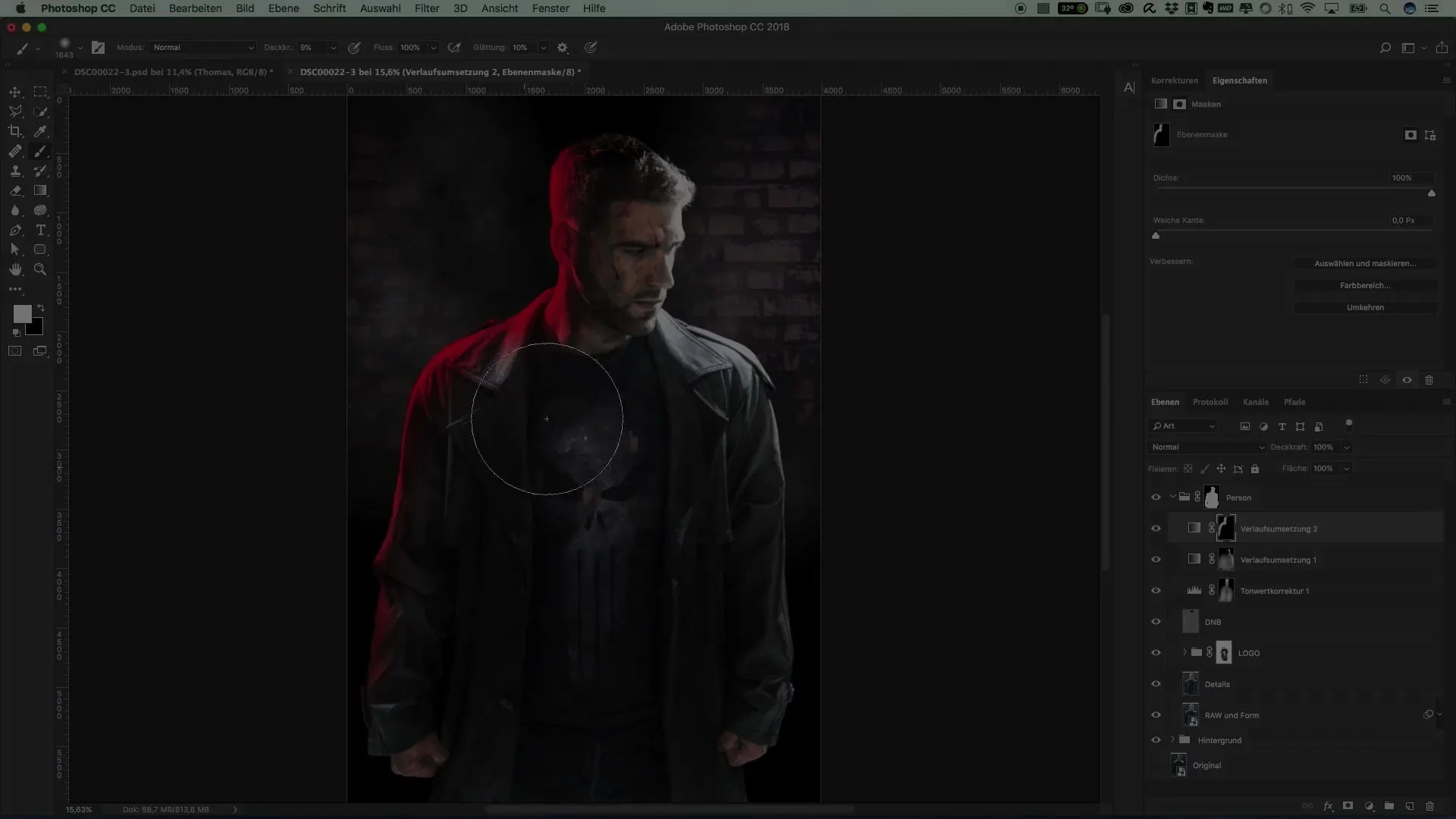 (Beliebte Filmplakate und Cinemaeffekte: Der Stil von The Punisher)