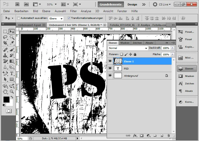 Grungeeffekt for typo og layout