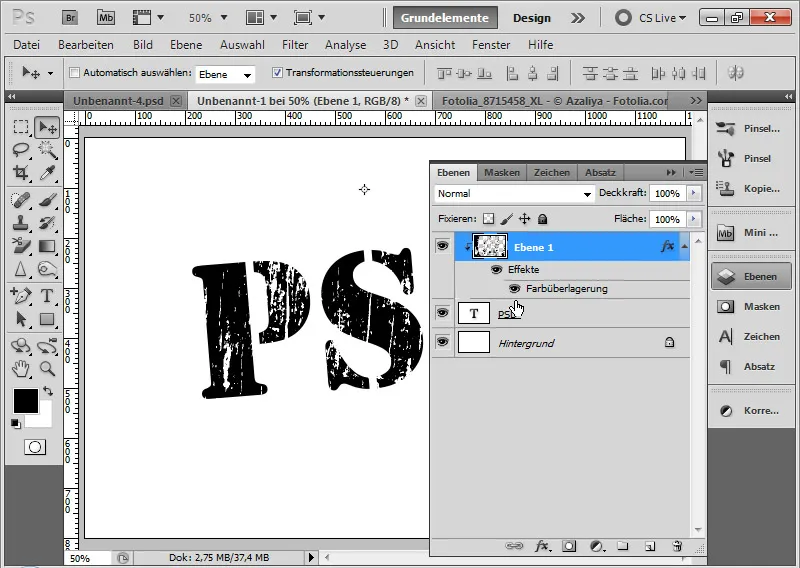 Grungeeffekt for typografi og layout