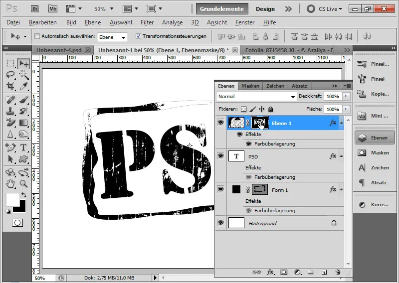 Grungeeffekt for typografi og layout