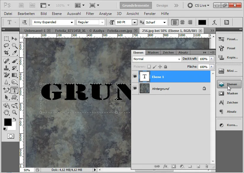 Grungeeffekt for typografi og layout