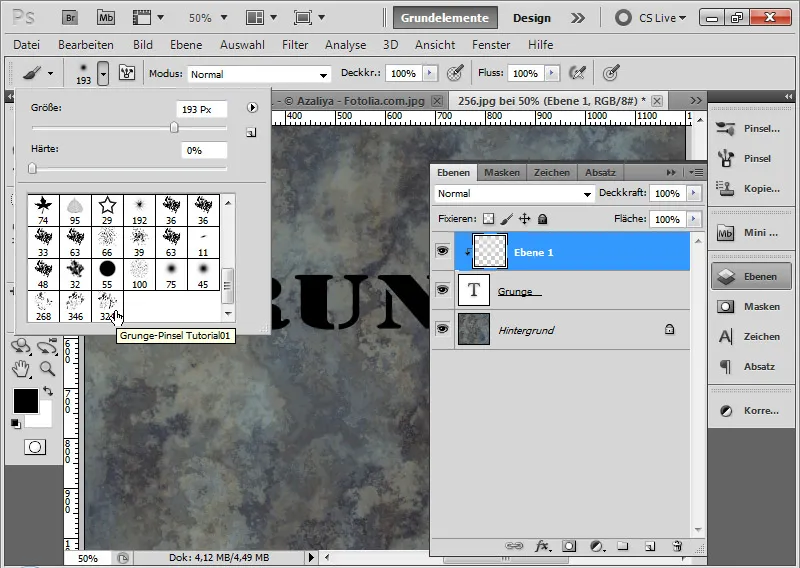 Grungeeffekt for typografi og layout