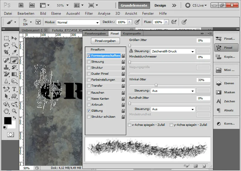 Grungeeffekt for typografi og layout