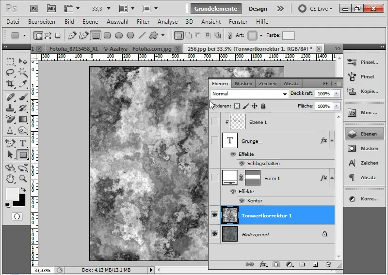 Grungeeffekt for typografi og layout