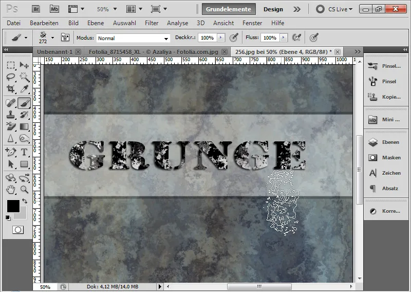 Grungeeffekt for typografi og layout