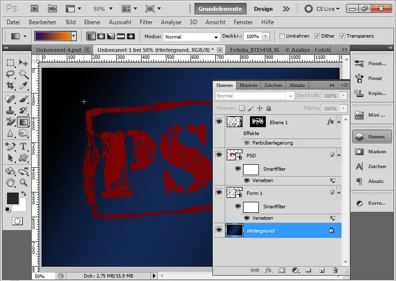 Grungeeffekt for typografi og layout