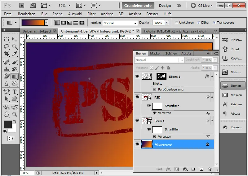 Grungeeffekt for typografi og layout