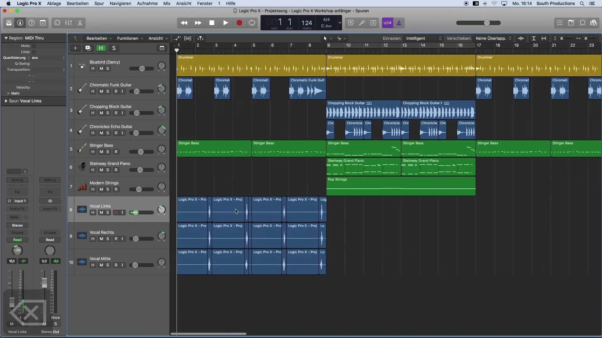 Bearbeitung von Vocalspuren mit Logic Pro X