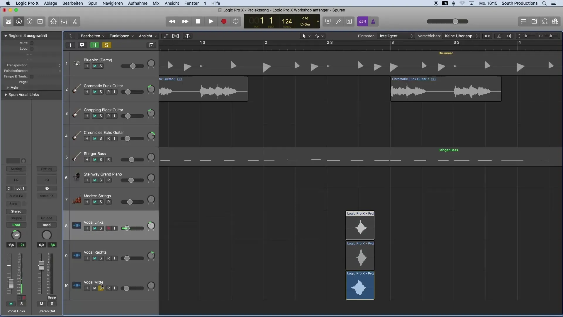 Bearbeitung von Vocalspuren mit Logic Pro X