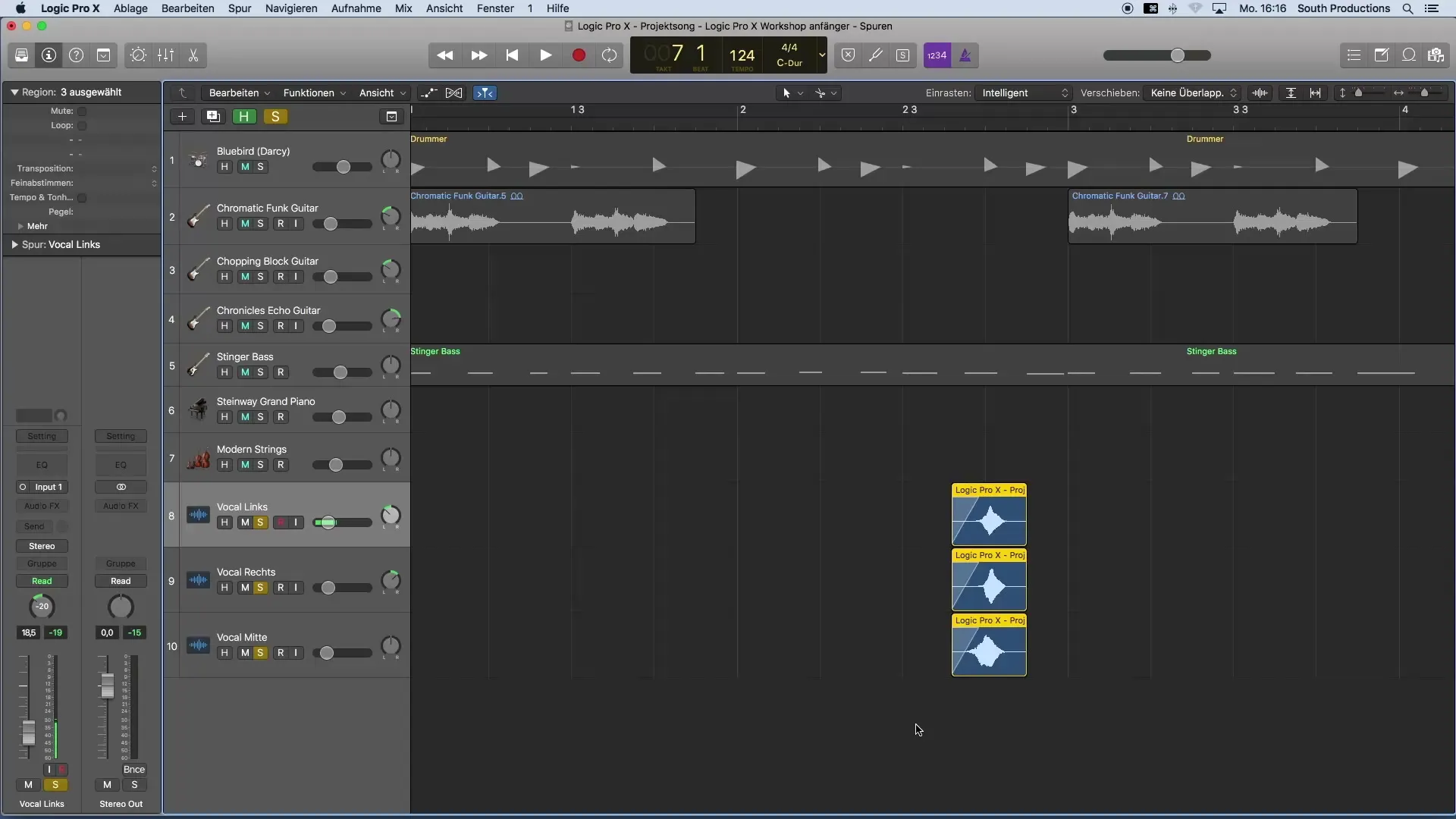 Bearbeitung von Vocalspuren mit Logic Pro X