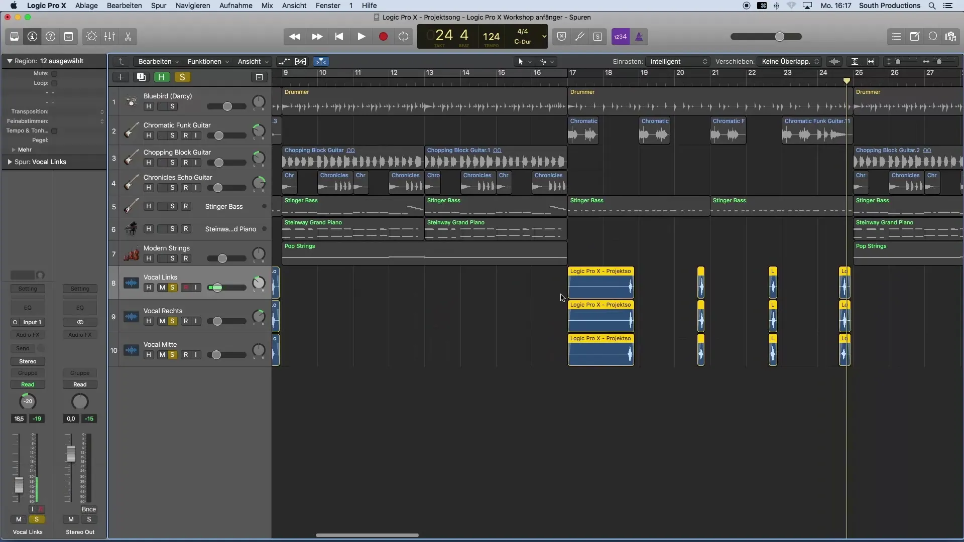 Bearbeitung von Vocalspuren mit Logic Pro X
