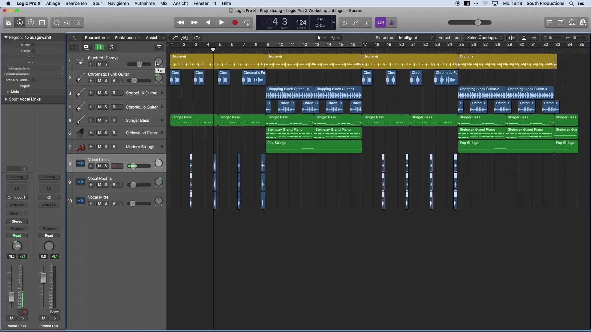 Bearbeitung von Vocalspuren mit Logic Pro X