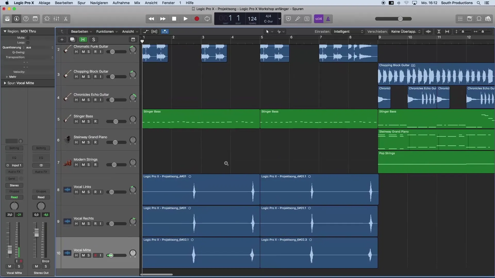 Bearbeitung von Vocalspuren mit Logic Pro X
