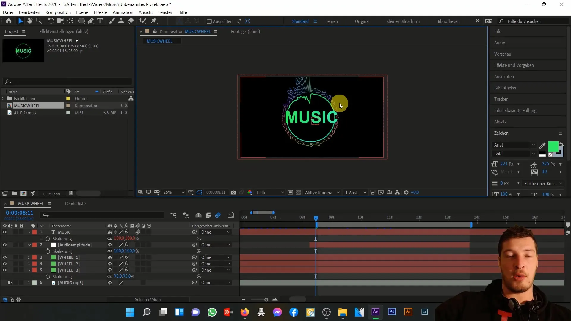 Musik animieren mit After Effects: Time- und Wiggle-Expression im Detail