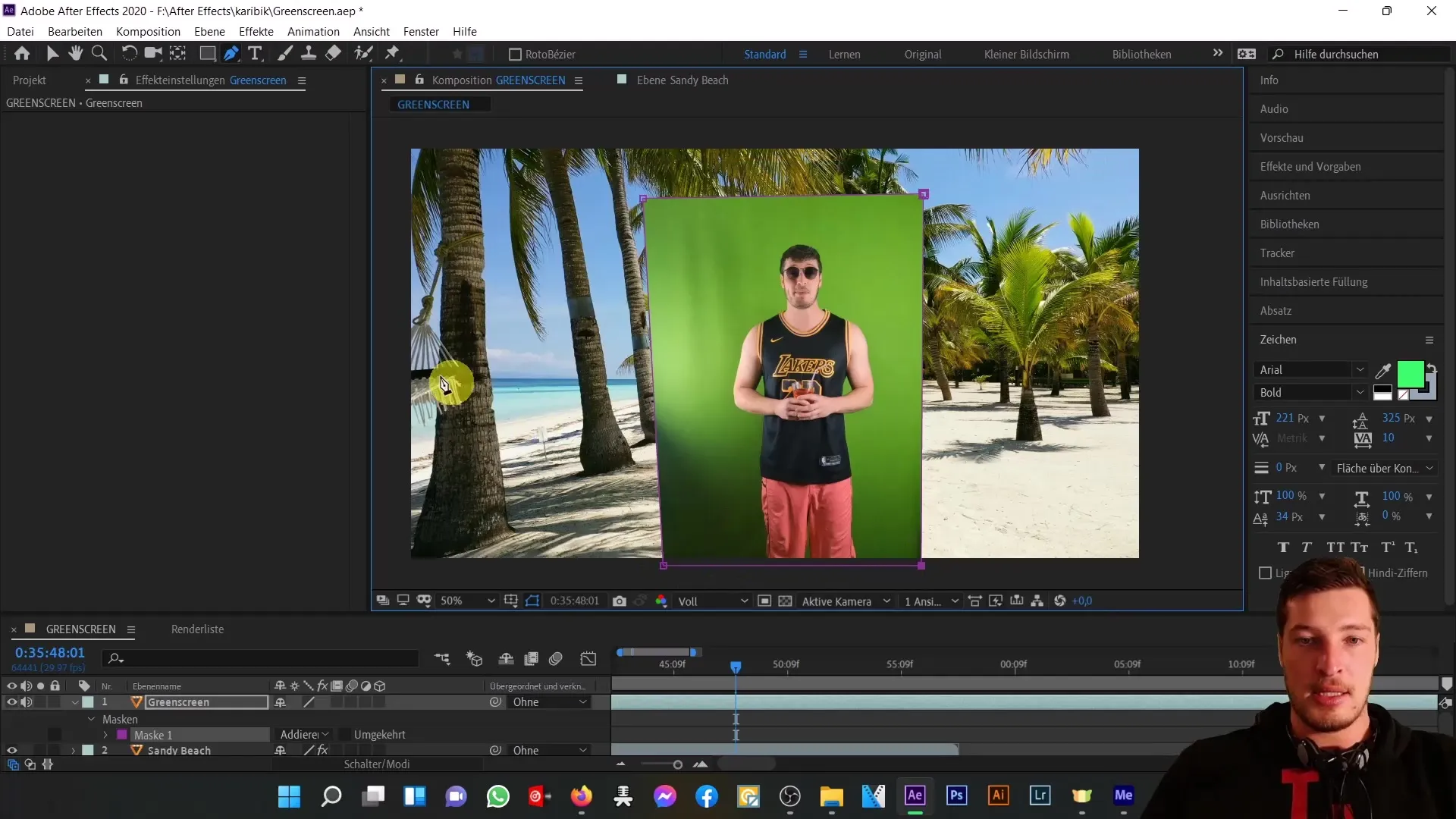 Efek Greenscreen dan Teknik Masking After Effects Efek Greenscreen dan teknik masker After Effects