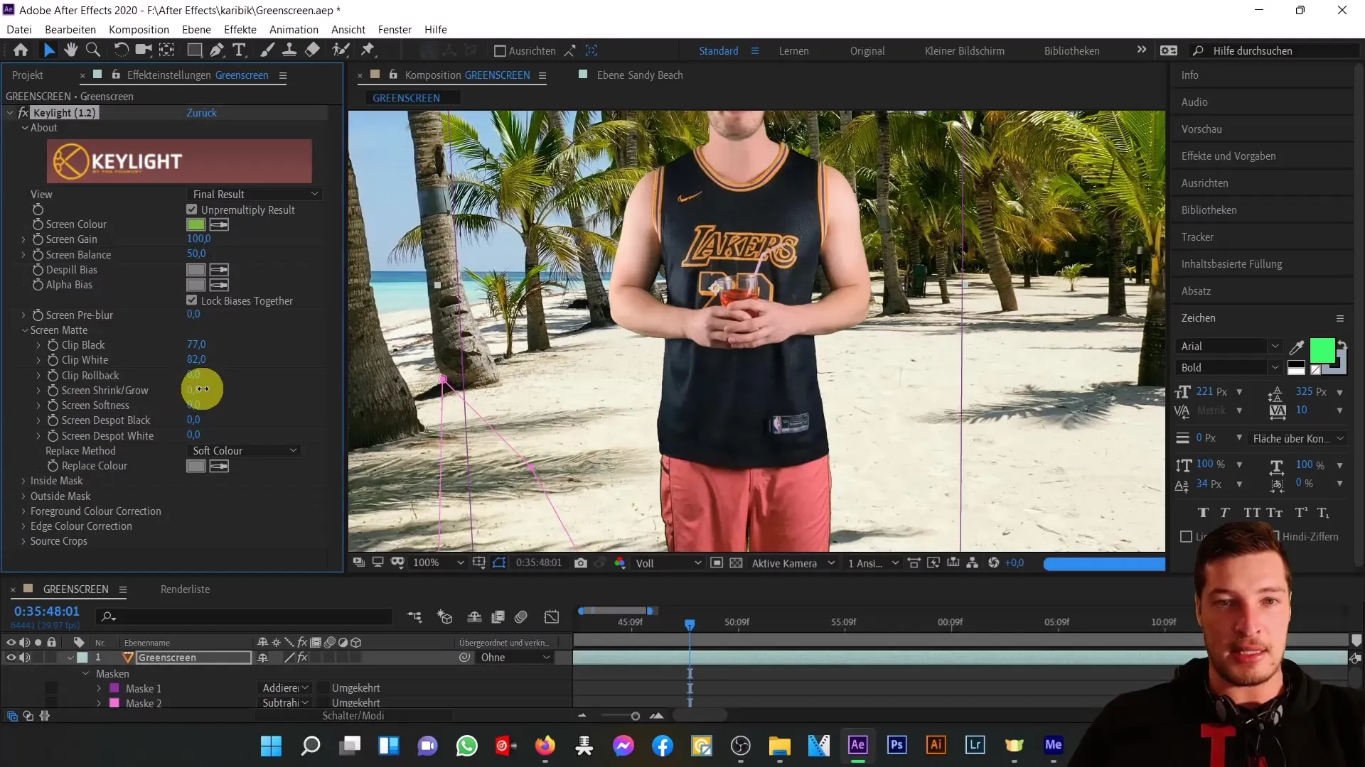 Efek Layar Hijau After Effects dan Teknik Masker Efek Greenscreen dan teknik masking di After Effects