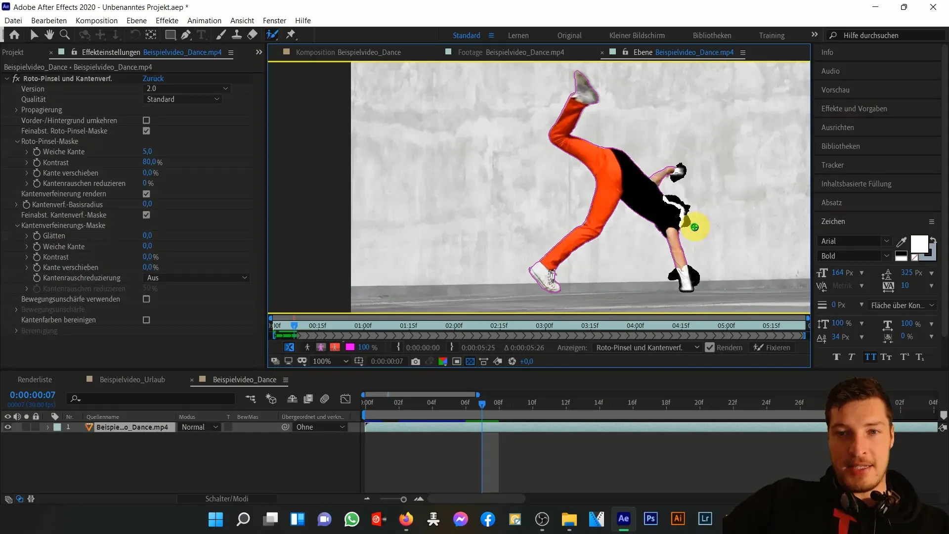 Effektive Nutzung des Rotobrush-Tools in After Effects