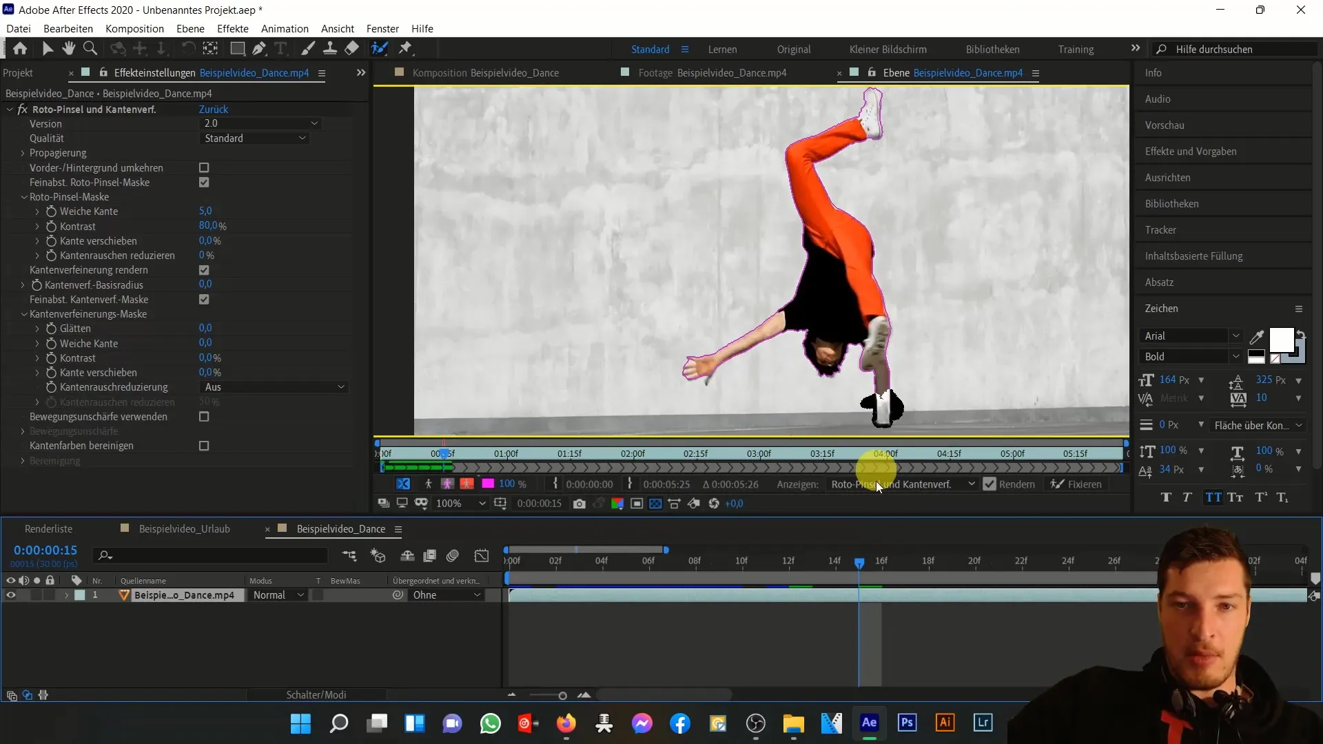 Effektive Nutzung des Rotobrush-Tools in After Effects