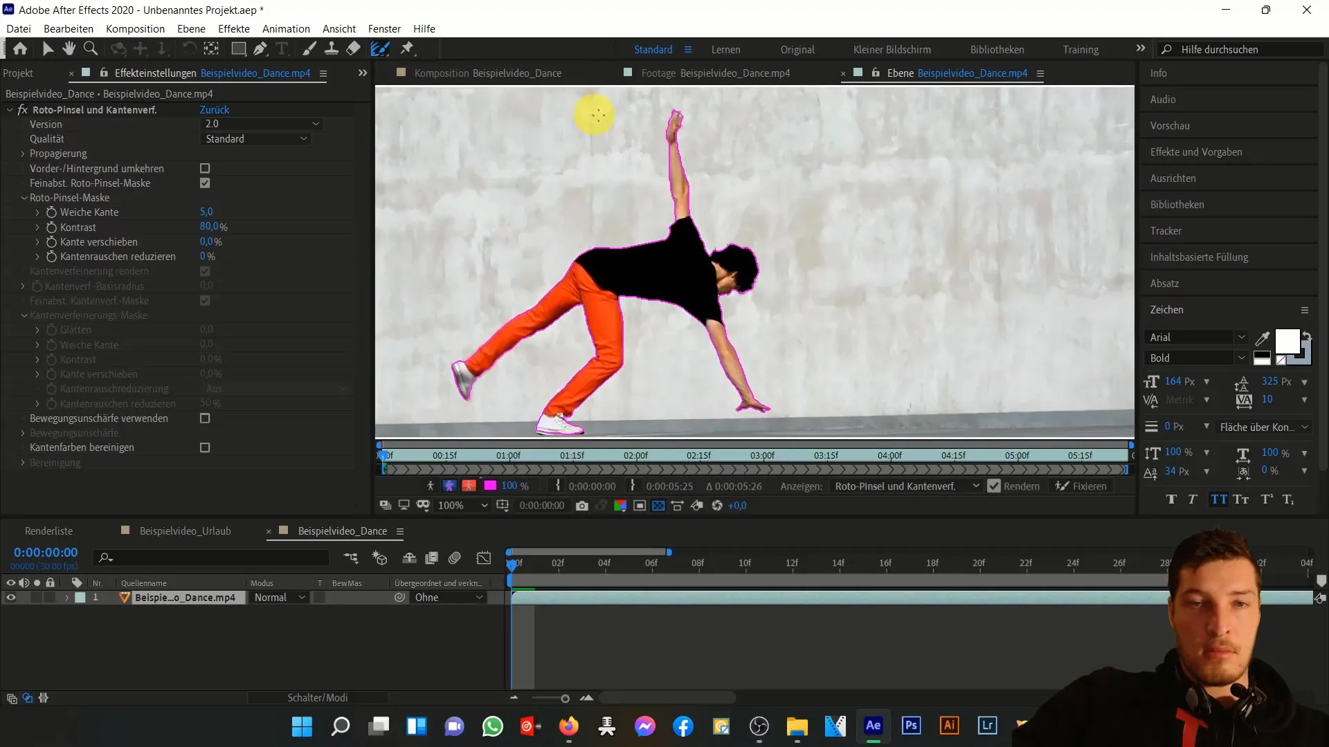 Effektive Nutzung des Rotobrush-Tools in After Effects