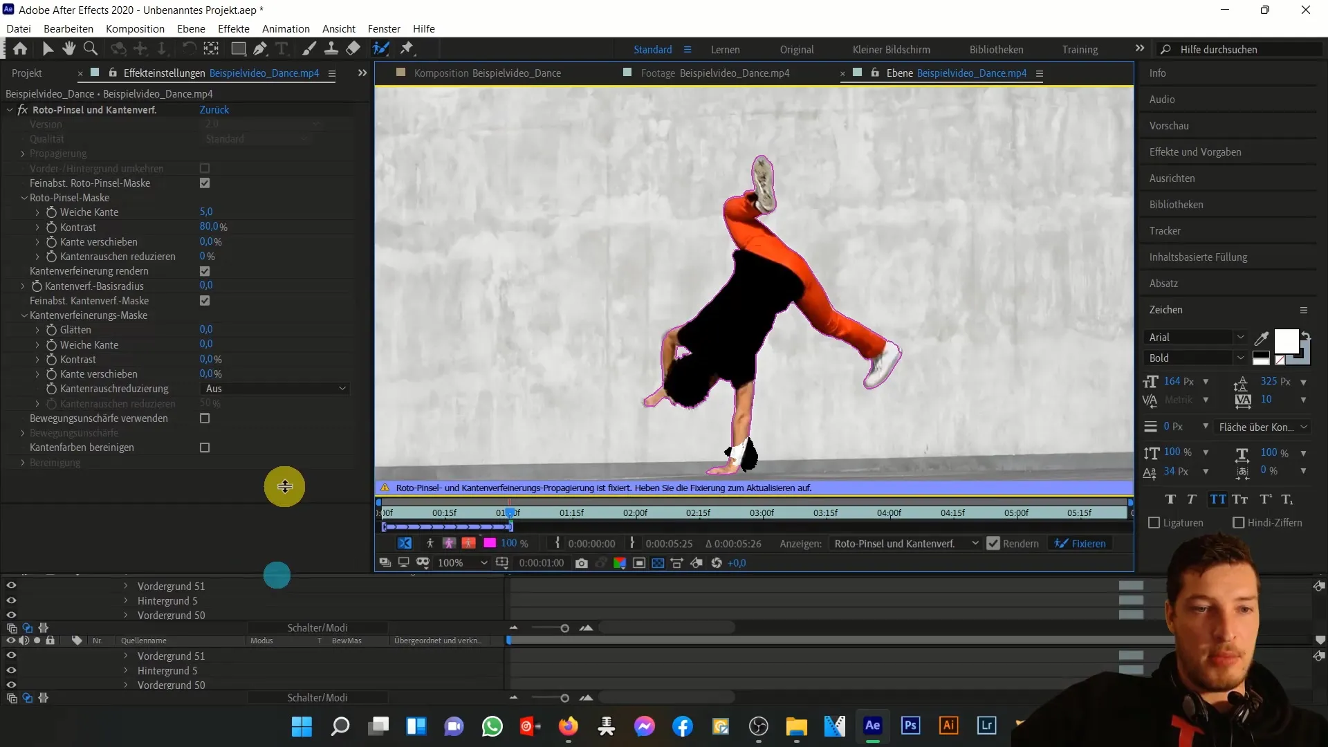 Effektive Nutzung des Rotobrush-Tools in After Effects