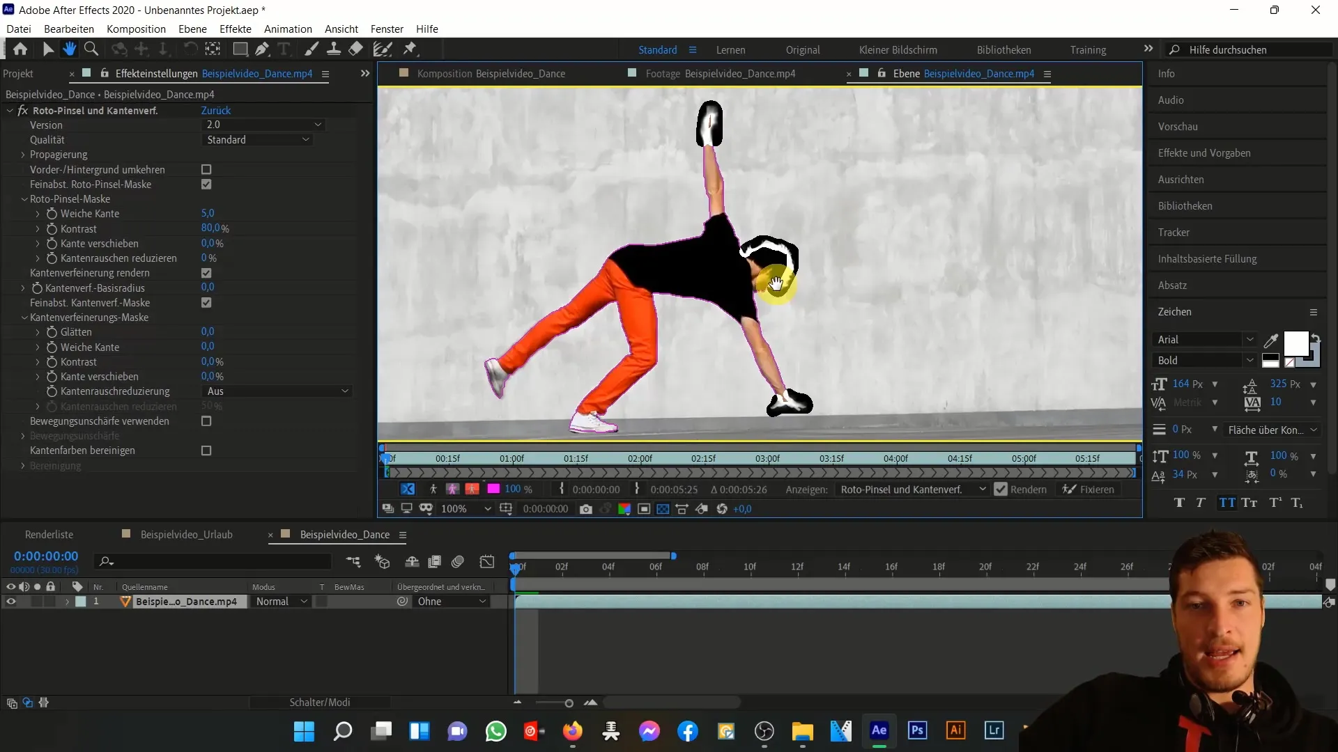 Effektive Nutzung des Rotobrush-Tools in After Effects